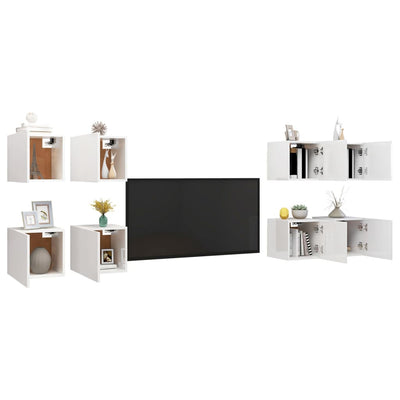 vidaXL Wall Mounted TV Cabinets 8 pcs Sonoma Oak 30.5x30x30 cm