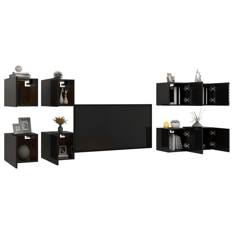 vidaXL Wall Mounted TV Cabinets 8 pcs Sonoma Oak 30.5x30x30 cm