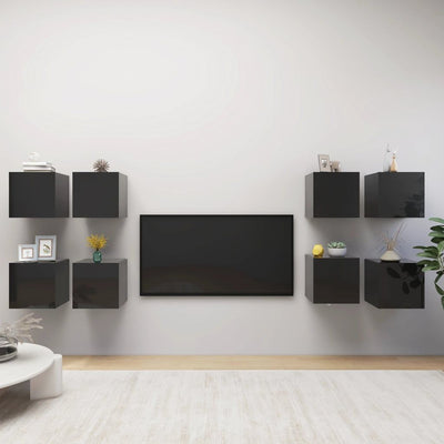 vidaXL Wall Mounted TV Cabinets 8 pcs Sonoma Oak 30.5x30x30 cm