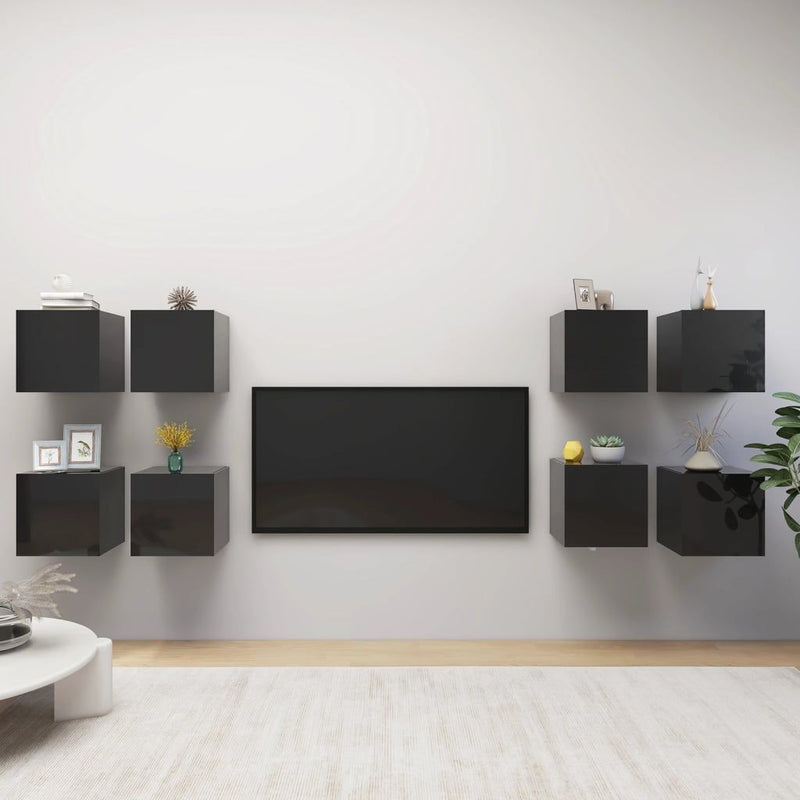 vidaXL Wall Mounted TV Cabinets 8 pcs Sonoma Oak 30.5x30x30 cm