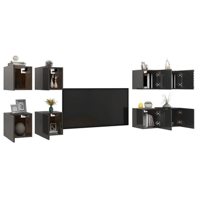 vidaXL Wall Mounted TV Cabinets 8 pcs Sonoma Oak 30.5x30x30 cm