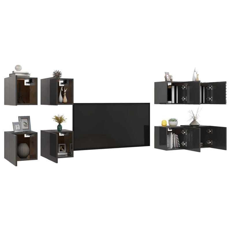 vidaXL Wall Mounted TV Cabinets 8 pcs Sonoma Oak 30.5x30x30 cm