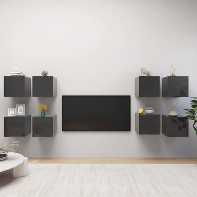 vidaXL Wall Mounted TV Cabinets 8 pcs Sonoma Oak 30.5x30x30 cm