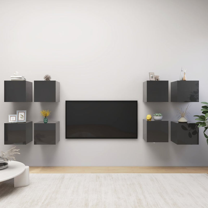 vidaXL Wall Mounted TV Cabinets 8 pcs Sonoma Oak 30.5x30x30 cm