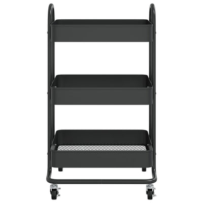 vidaXL 3-Tier Trolley Anthracite 43x34x79 cm Steel