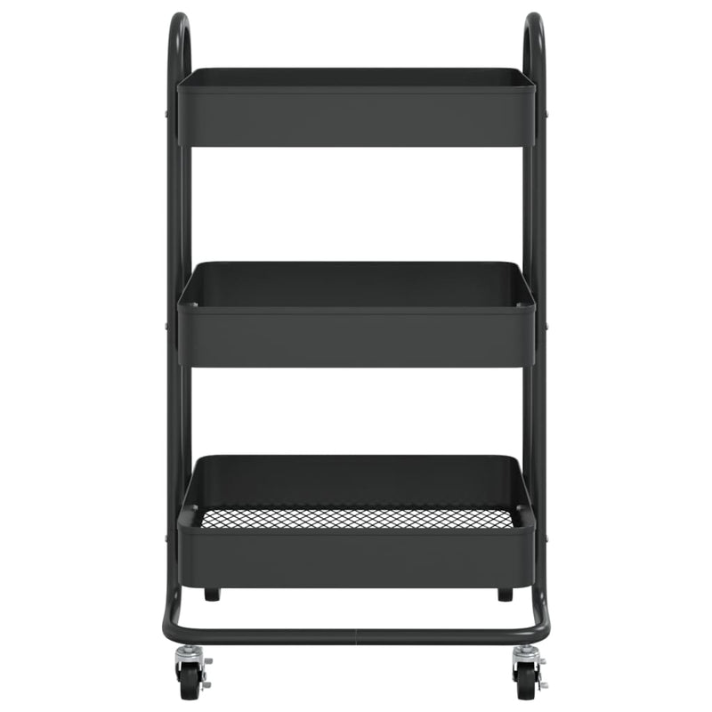 vidaXL 3-Tier Trolley Anthracite 43x34x79 cm Steel