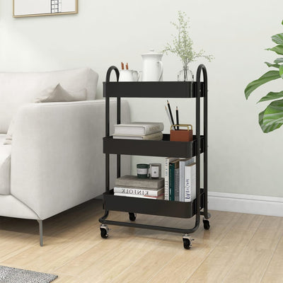 vidaXL 3-Tier Trolley Anthracite 43x34x79 cm Steel