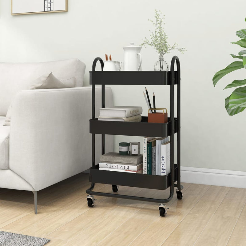 vidaXL 3-Tier Trolley Anthracite 43x34x79 cm Steel