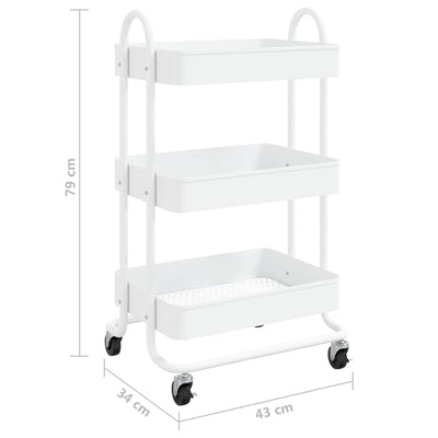 vidaXL 3-Tier Trolley Anthracite 43x34x79 cm Steel