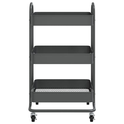 vidaXL 3-Tier Trolley Anthracite 43x34x79 cm Steel