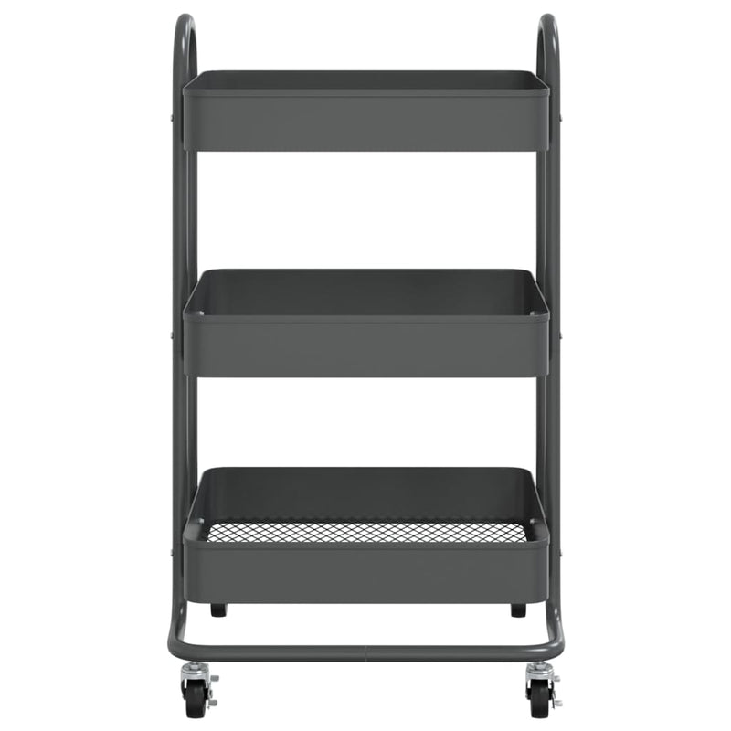vidaXL 3-Tier Trolley Anthracite 43x34x79 cm Steel