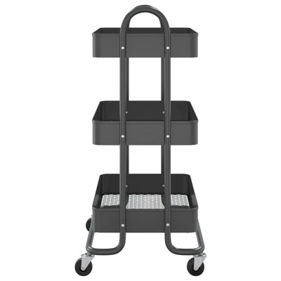 vidaXL 3-Tier Trolley Anthracite 43x34x79 cm Steel