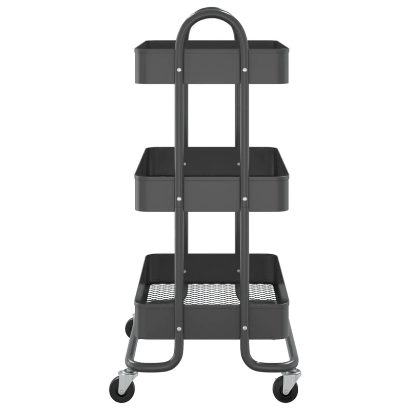 vidaXL 3-Tier Trolley Anthracite 43x34x79 cm Steel