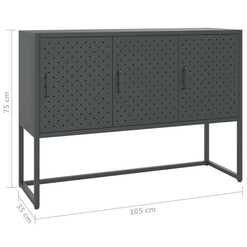 vidaXL Sideboard Anthracite 105x35x75 cm Steel
