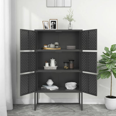 vidaXL Highboard Anthracite 80x35x135 cm Steel