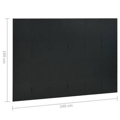 vidaXL 6-Panel Room Divider Anthracite 240x180 cm Steel