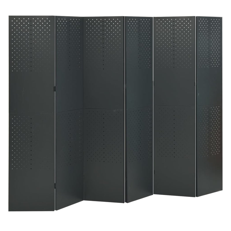 vidaXL 6-Panel Room Divider Anthracite 240x180 cm Steel