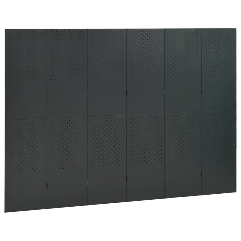 vidaXL 6-Panel Room Divider Anthracite 240x180 cm Steel