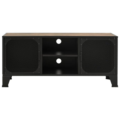 vidaXL TV Cabinet Rustic Brown 105x36x47 cm Metal and MDF