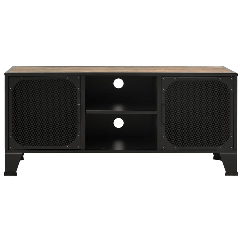 vidaXL TV Cabinet Rustic Brown 105x36x47 cm Metal and MDF
