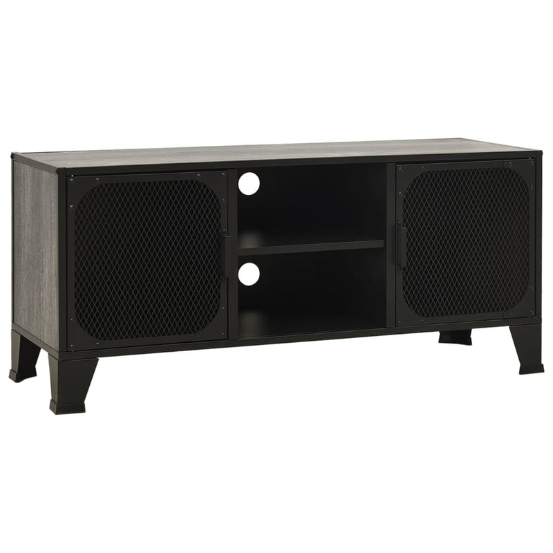 vidaXL TV Cabinet Rustic Brown 105x36x47 cm Metal and MDF