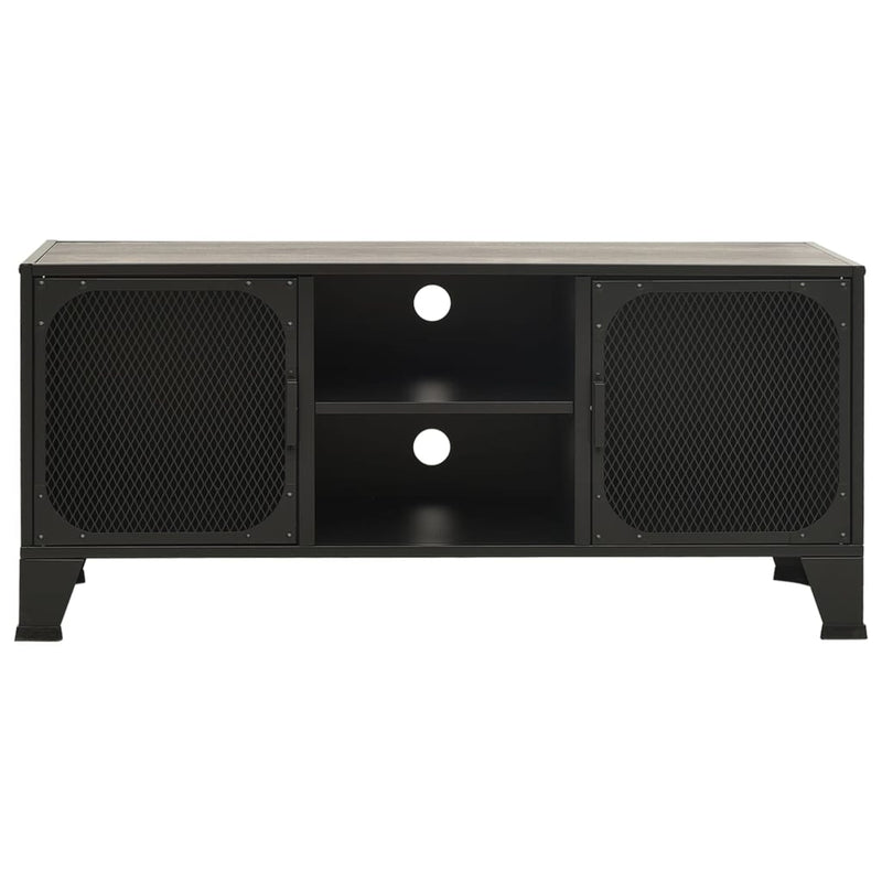vidaXL TV Cabinet Rustic Brown 105x36x47 cm Metal and MDF