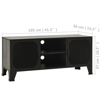 vidaXL TV Cabinet Rustic Brown 105x36x47 cm Metal and MDF