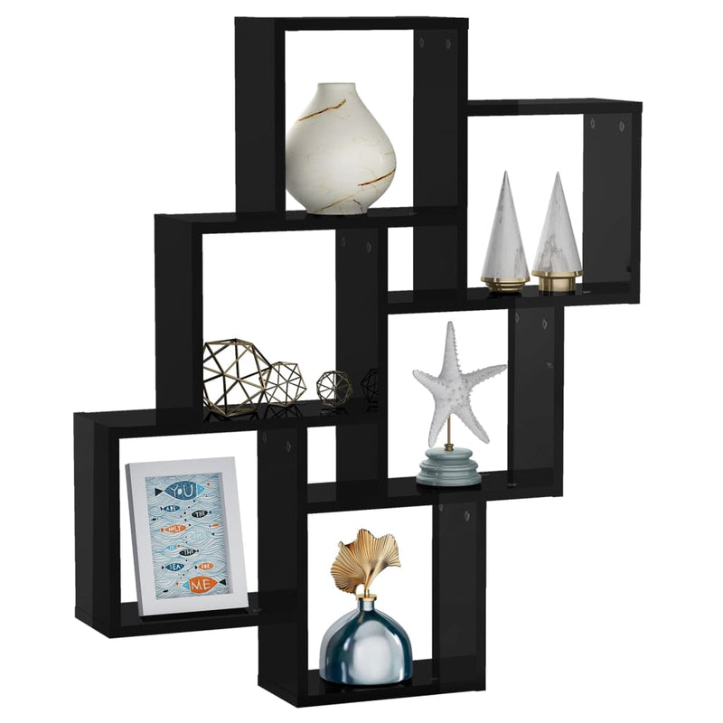 vidaXL Wall Cube Shelf Sonoma Oak 78x15x93 cm Engineered Wood