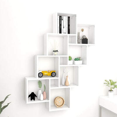 vidaXL Wall Cube Shelf Sonoma Oak 90x15x119 cm Engineered Wood