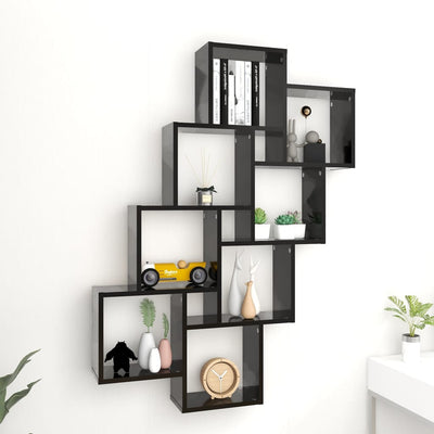 vidaXL Wall Cube Shelf Sonoma Oak 90x15x119 cm Engineered Wood