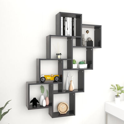 vidaXL Wall Cube Shelf Sonoma Oak 90x15x119 cm Engineered Wood