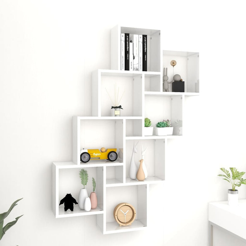 vidaXL Wall Cube Shelf Sonoma Oak 90x15x119 cm Engineered Wood