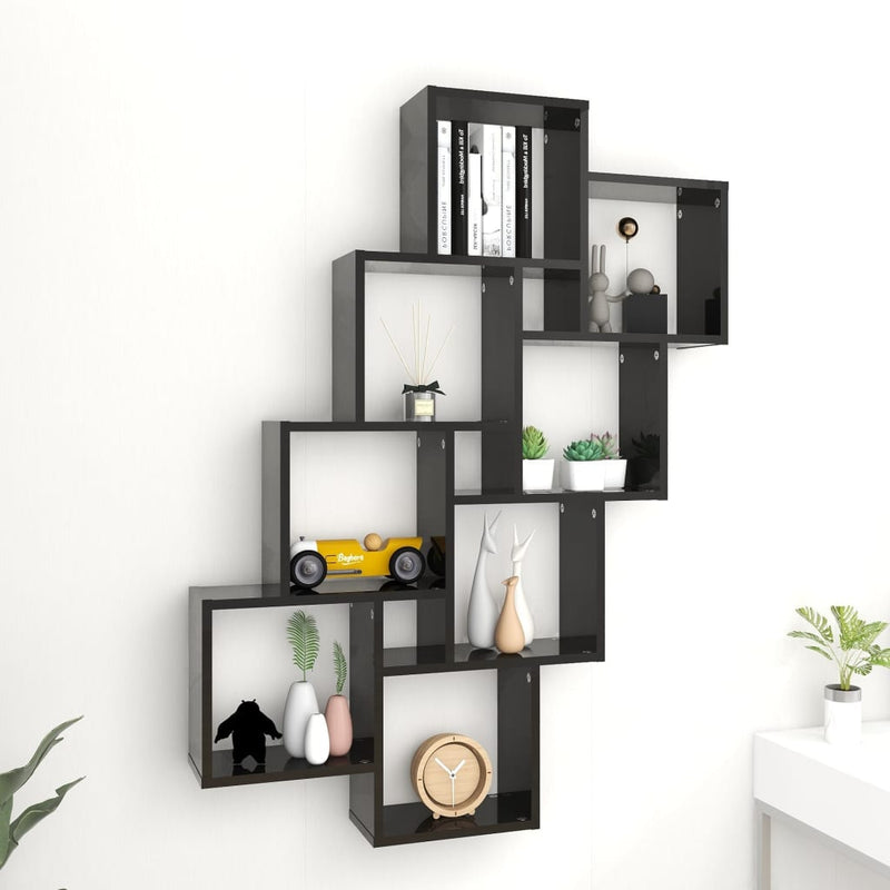vidaXL Wall Cube Shelf Sonoma Oak 90x15x119 cm Engineered Wood