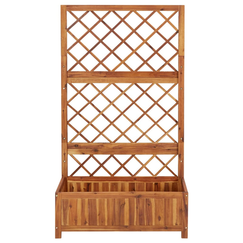 vidaXL Raised Bed with Trellis 85x38x150 cm Solid Acacia Wood
