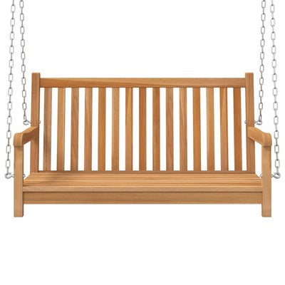 vidaXL Swing Bench Solid Teak Wood 114x60x64 cm