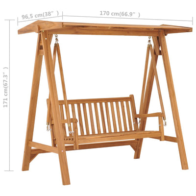 vidaXL Swing Bench 170 cm Solid Teak Wood