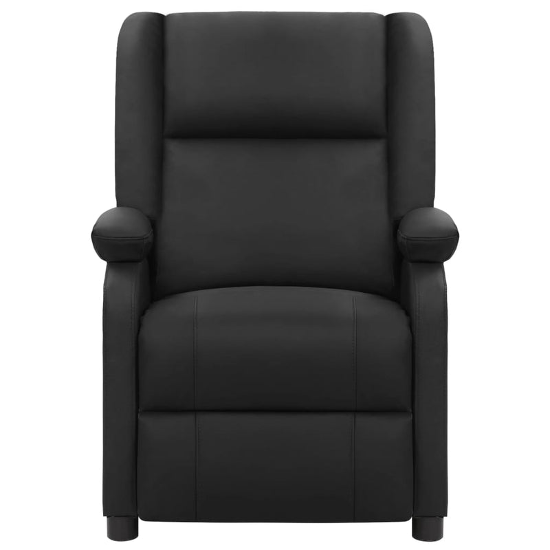 vidaXL Recliner Chair Black Real Leather