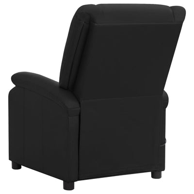 vidaXL Recliner Chair Black Real Leather