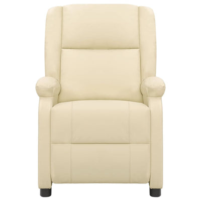 vidaXL Recliner Chair Black Real Leather