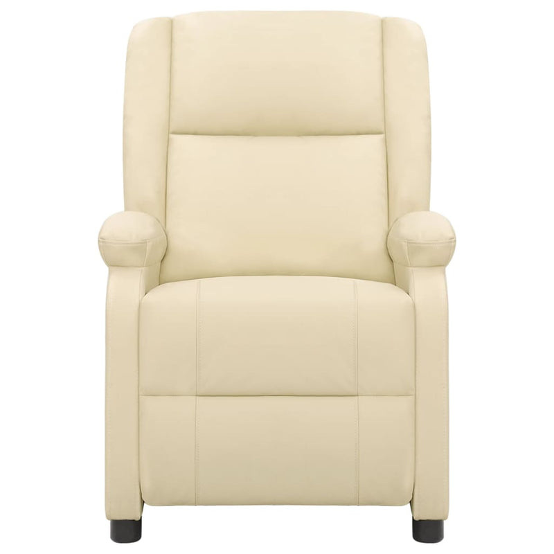 vidaXL Recliner Chair Black Real Leather