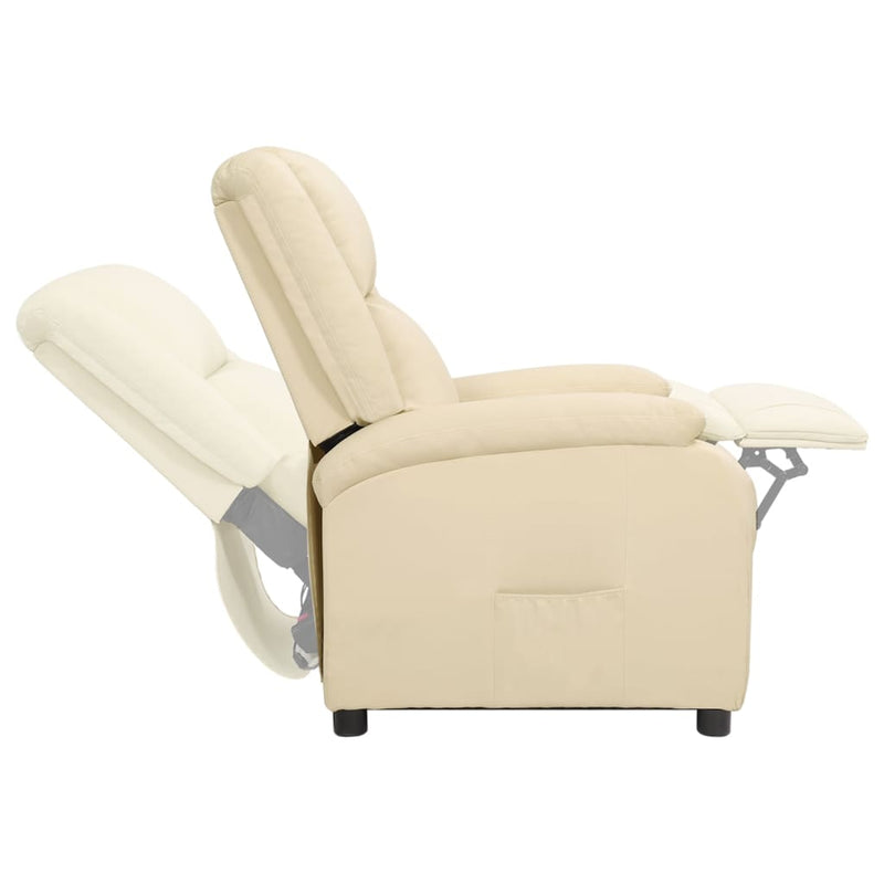 vidaXL Recliner Chair Black Real Leather