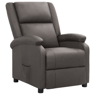 vidaXL Recliner Chair Black Real Leather