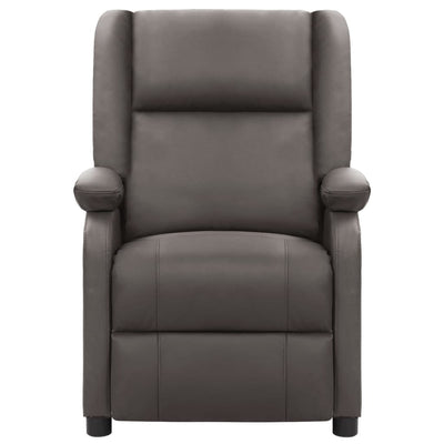 vidaXL Recliner Chair Black Real Leather