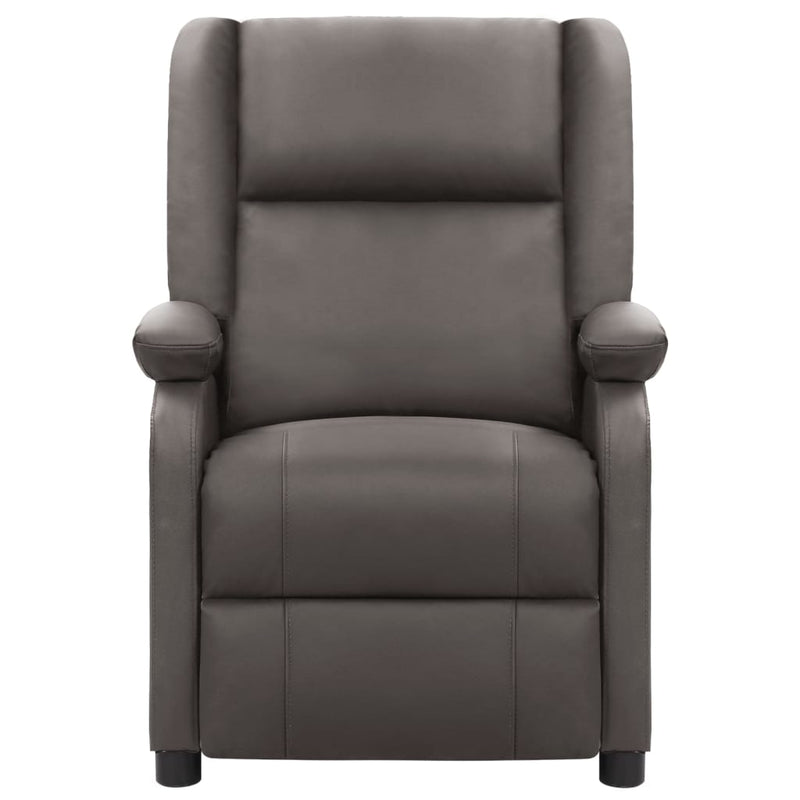 vidaXL Recliner Chair Black Real Leather