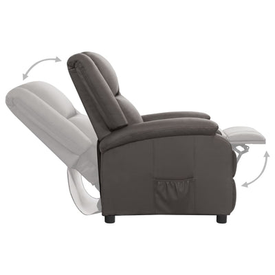 vidaXL Recliner Chair Black Real Leather