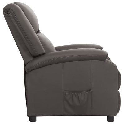 vidaXL Recliner Chair Black Real Leather