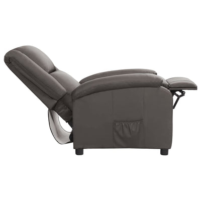vidaXL Recliner Chair Black Real Leather