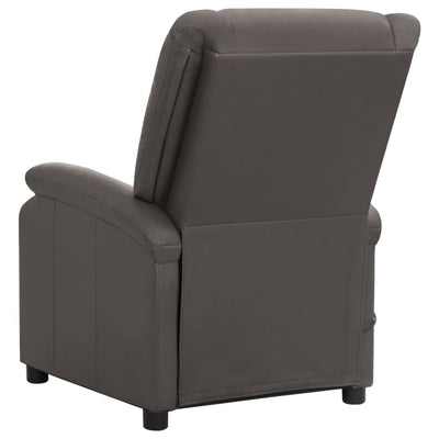 vidaXL Recliner Chair Black Real Leather