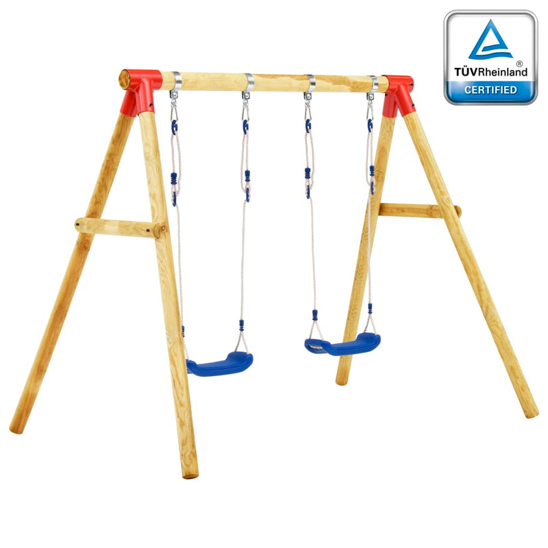 vidaXL Swing Set 230x130x166 cm Solid Pinewood