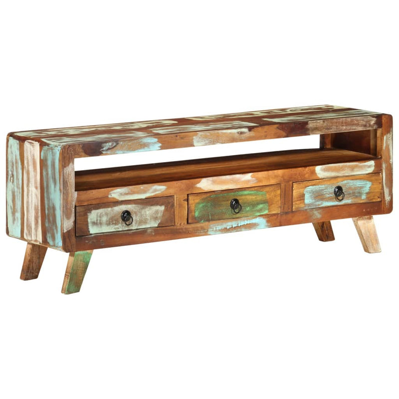 vidaXL TV Cabinet Multicolour 110x30x40 cm Solid Reclaimed Wood